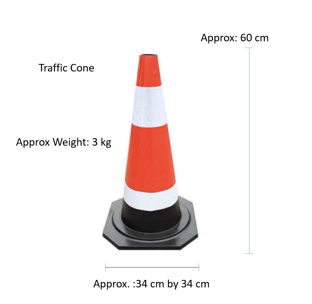 Rubber Safety Cone for Traffic, Isolation Area SG seller, Everything