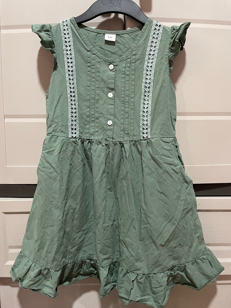 Sage green dress for girls on Carousell