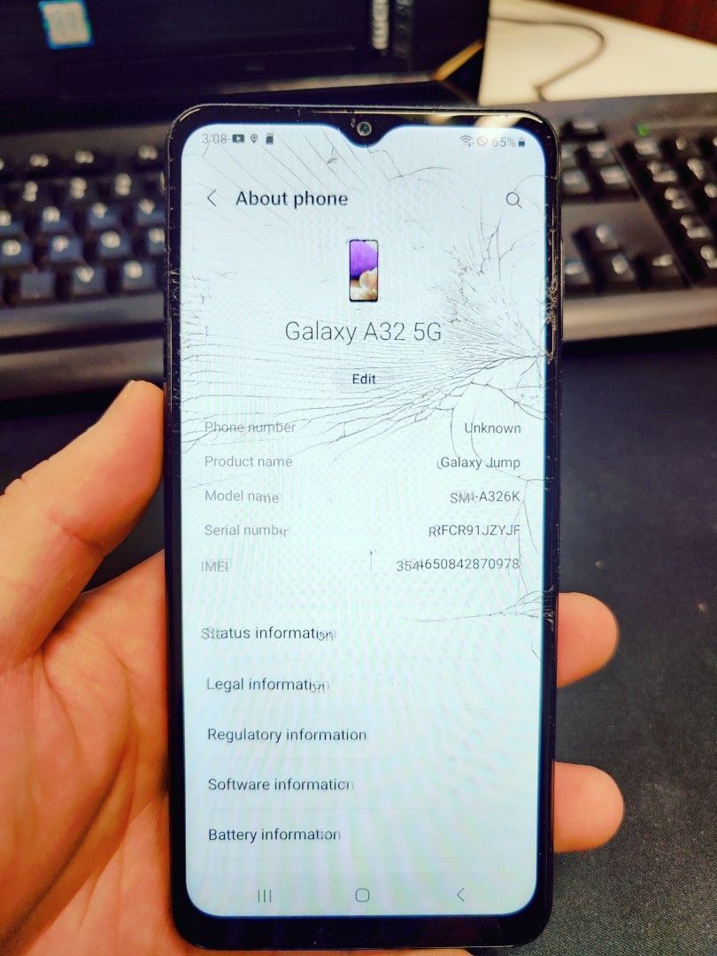 Samsung a32 cracked screen clearance