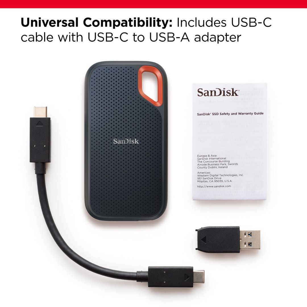 SanDisk Extreme Portable USB 3.2 SSD V2 1TB (SDSSDE611T00G25), 電腦＆科技