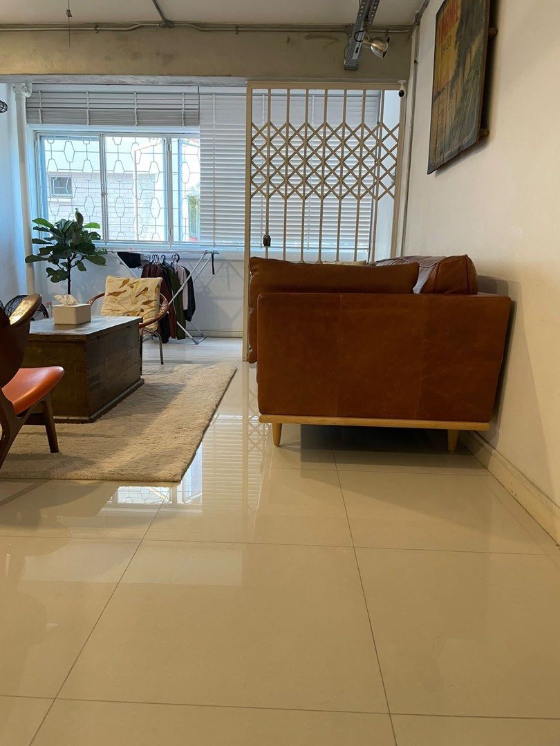 Selling used full grain leather sofa . Bought 5k plus.., Furniture