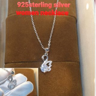 SG ready stock Highly quality 925sterling silver women chain necklace pendant made with premium grade diamonds 2 carat from Australia with gift boxs and polishing cloth provided