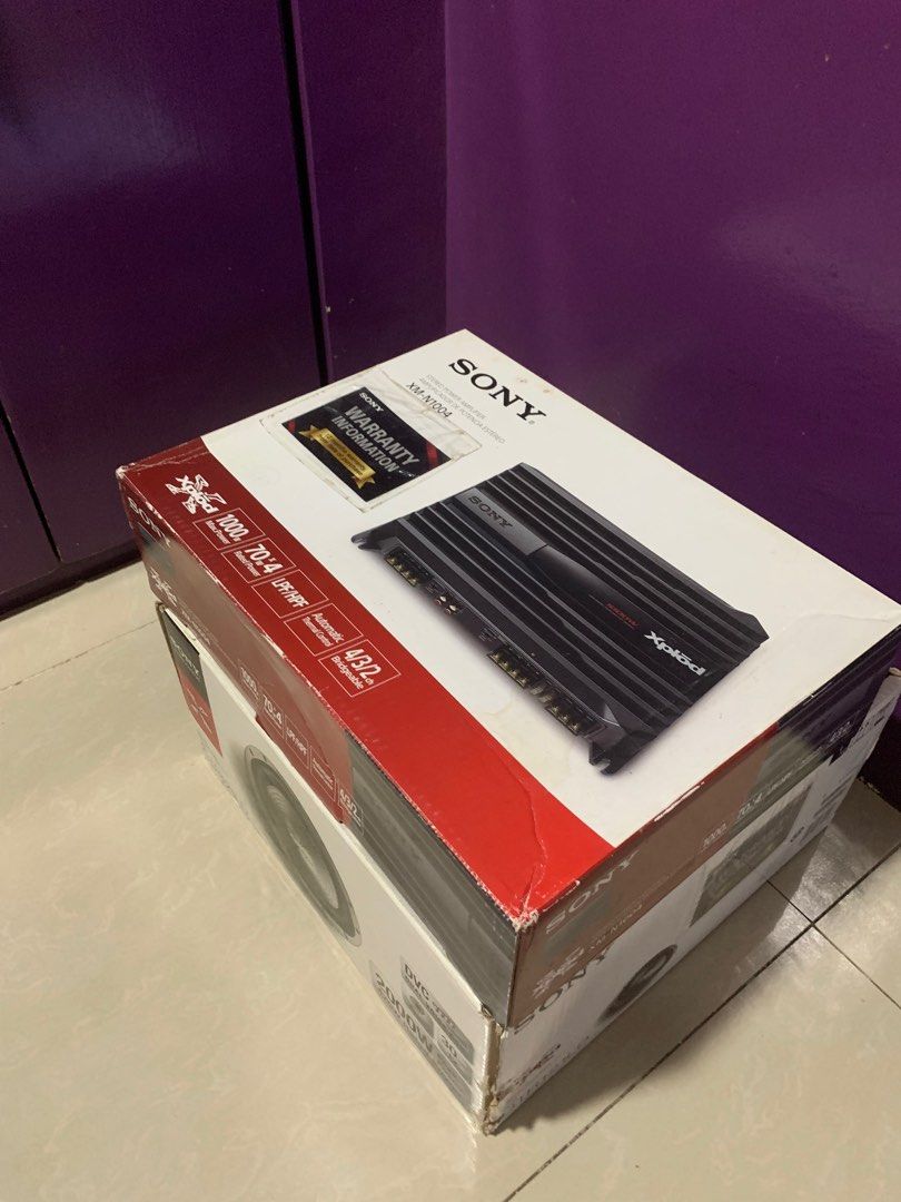 SONY Stereo Power Car Amplifier and Subwoofer (Category: Soundbars, Speakers & Amplifiers) located in Dasmarinas. Submitted by anniyadao (Listing ID 1220960847, Image 3). Description: LAST PRICE! No haggling please. RFS: Need funds • Brand new and sealed • Can do meetups around Cavite with handling fee (depends on Location) Links to specs: 1. Amplifier - https://www.sony.com/lr/electronics/car-amplifiers/xm-n1004 2. Subwoofer - https://www.sony.c