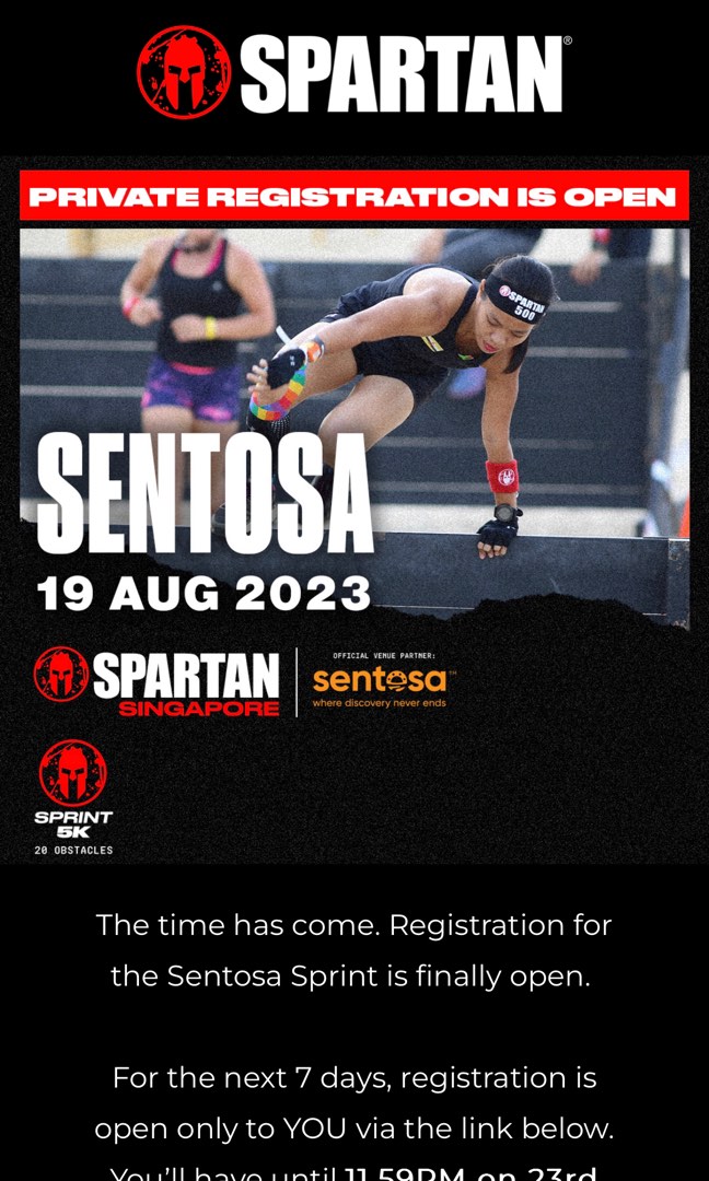 Spartan Singapore 2023 Sentosa, Announcements on Carousell