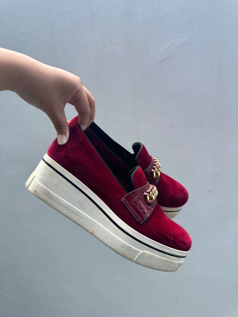 Red discount platform sneakers