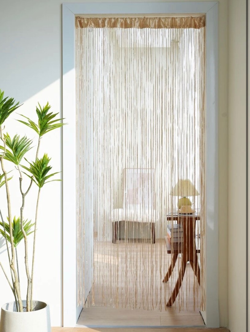 String Curtain with IKEA Rod, Furniture & Home Living, Home Decor