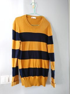 Striped Pullover (Mustard, Blue)