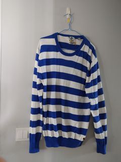 Striped Pullover (White, Blue)