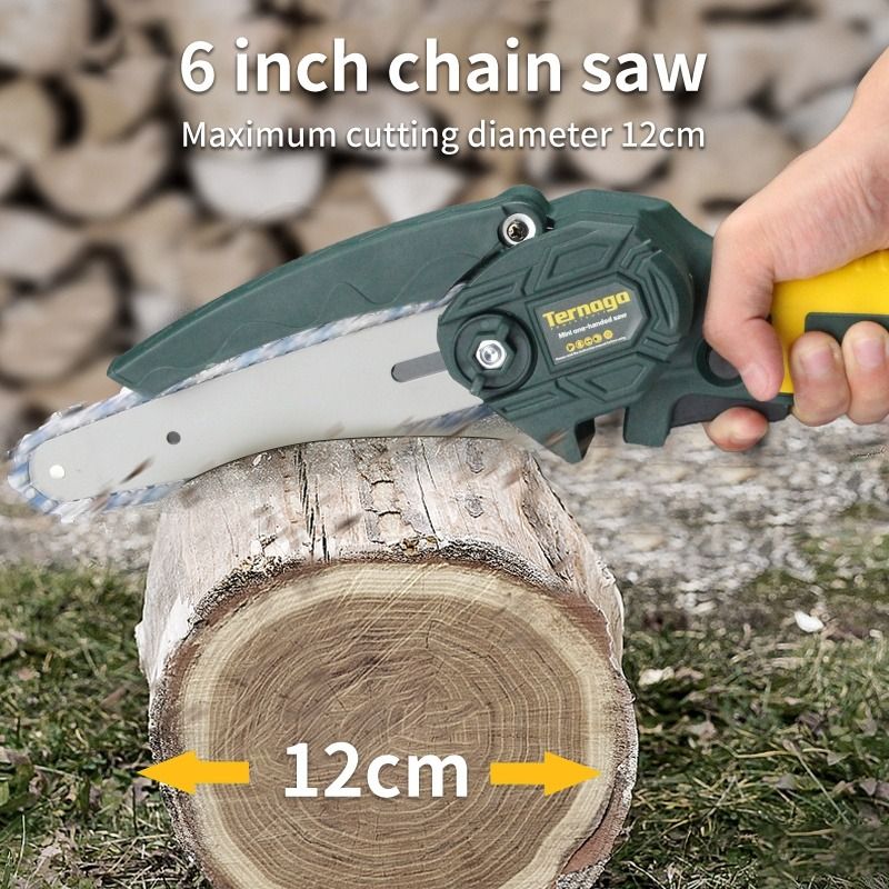 Ternaga 6 Inch Cordless Mini Chainsaw Electric Chain Saw Portable Hand ...