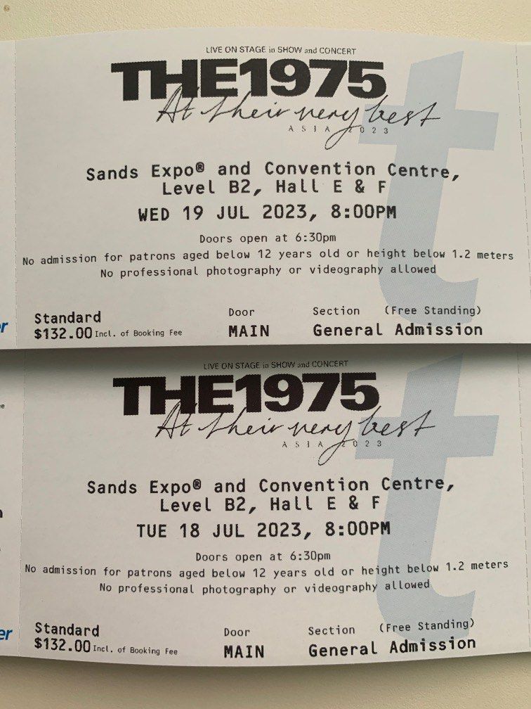 The 1975 Tickets, Tickets & Vouchers, Event Tickets on Carousell