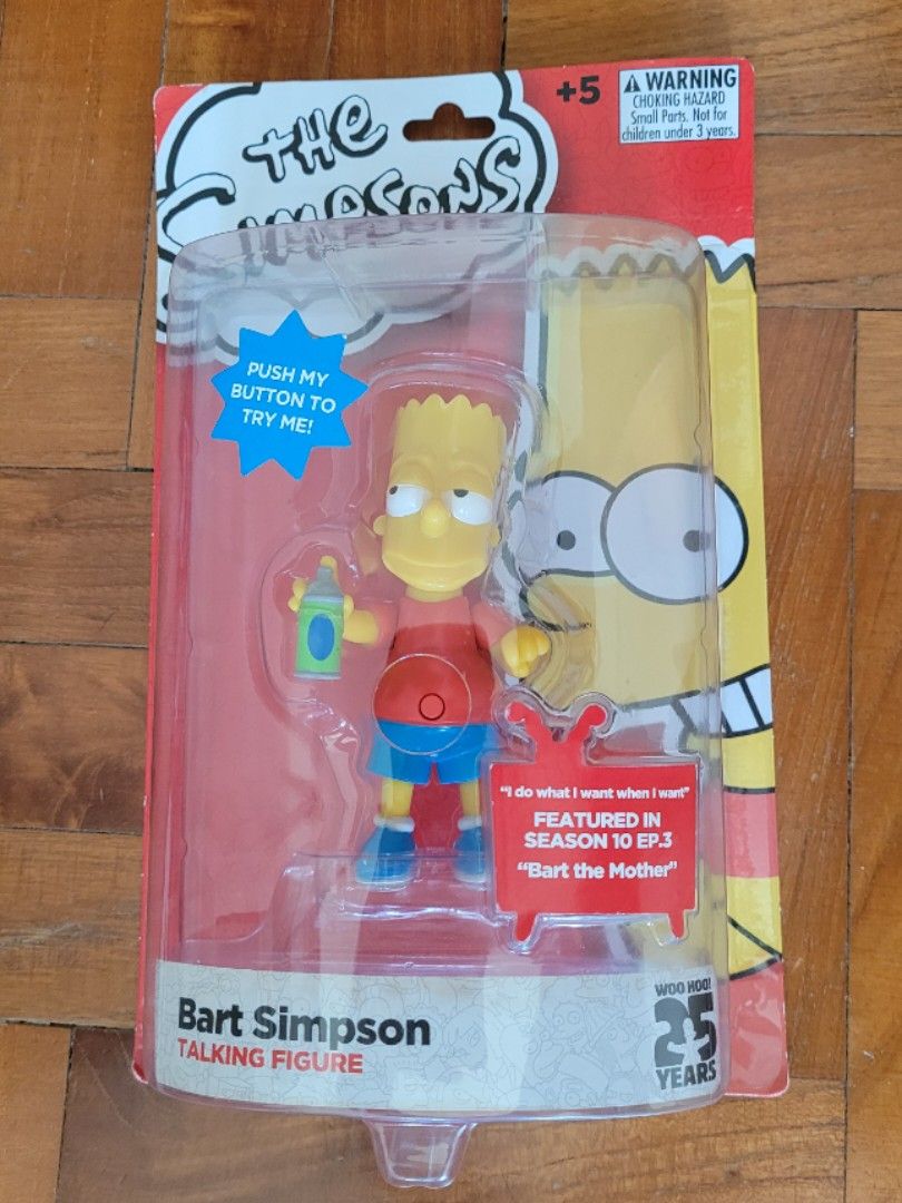 The Simpsons 25 Years 4.5" Bart Simpson Talking Figure, Hobbies & Toys
