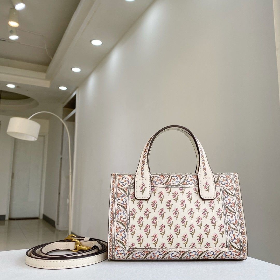 Ella printed leather micro online tote bag
