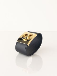 USED SALVATORE FERRAGAMO GANCINI CUFF BRACELET (BLACK)