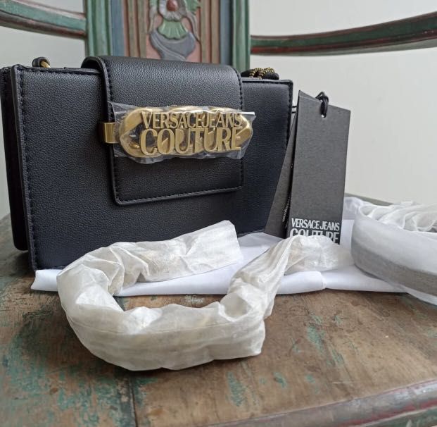 Versace sling bag hitam, Fesyen Wanita, Tas & Dompet di Carousell