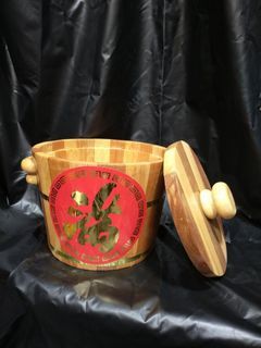 Vintage Wooden Rice Container