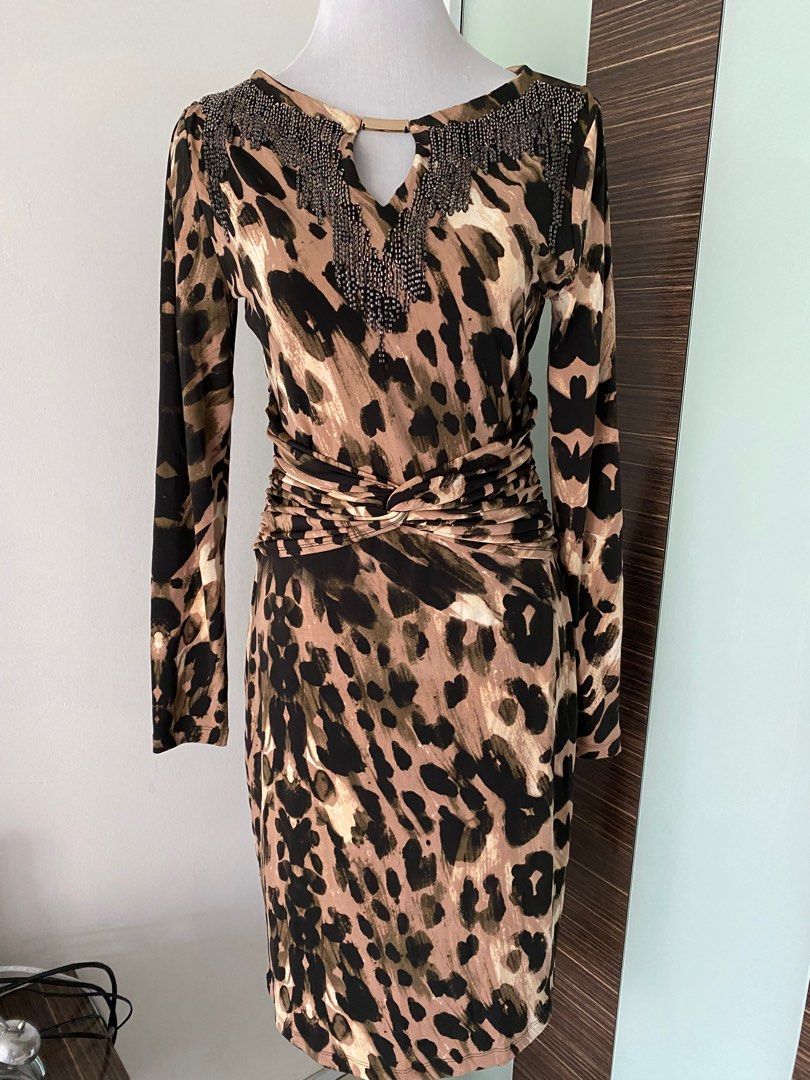 SOLD WALLIS leopard print body on dress Women s Fashion