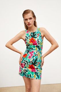 Floral print shop jumpsuit dress zara