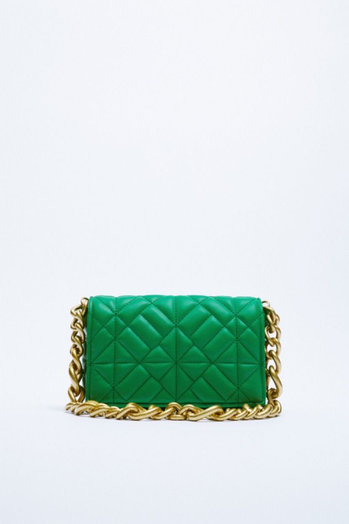 Green shoulder bag zara clearance
