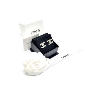 100% Chanel Earrings Crystal CC Studs