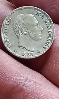 1885  10 cents alfonso silver coin