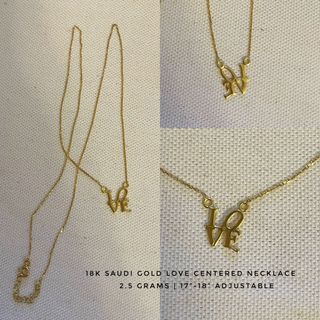 18k Saudi Gold Love Centered Necklace