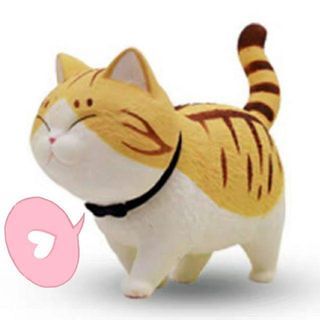 2023-168 貓鈴鐺 第一代 貓咪 公仔 確認款 無盒 塑膠袋包裝 - 黃色虎斑貓