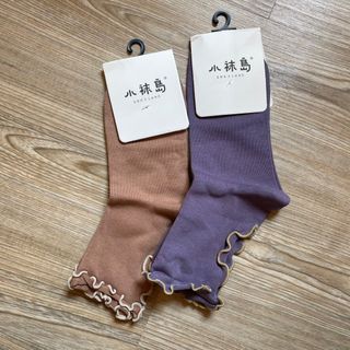 日系木耳邊短襪🧦兩色#23初夏時尚