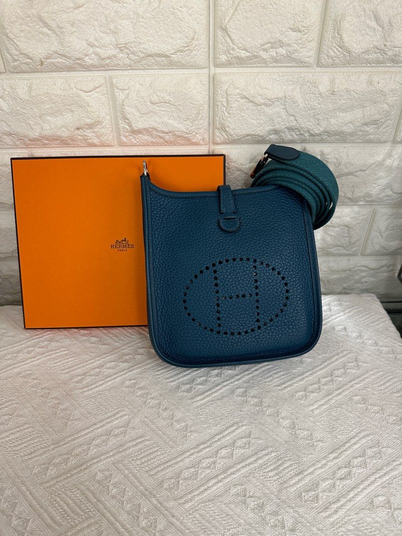 Hermes mini Evelyne w0 Vert Bosphore GHW