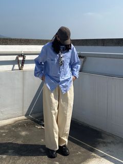 淺杏色闊腿寬褲