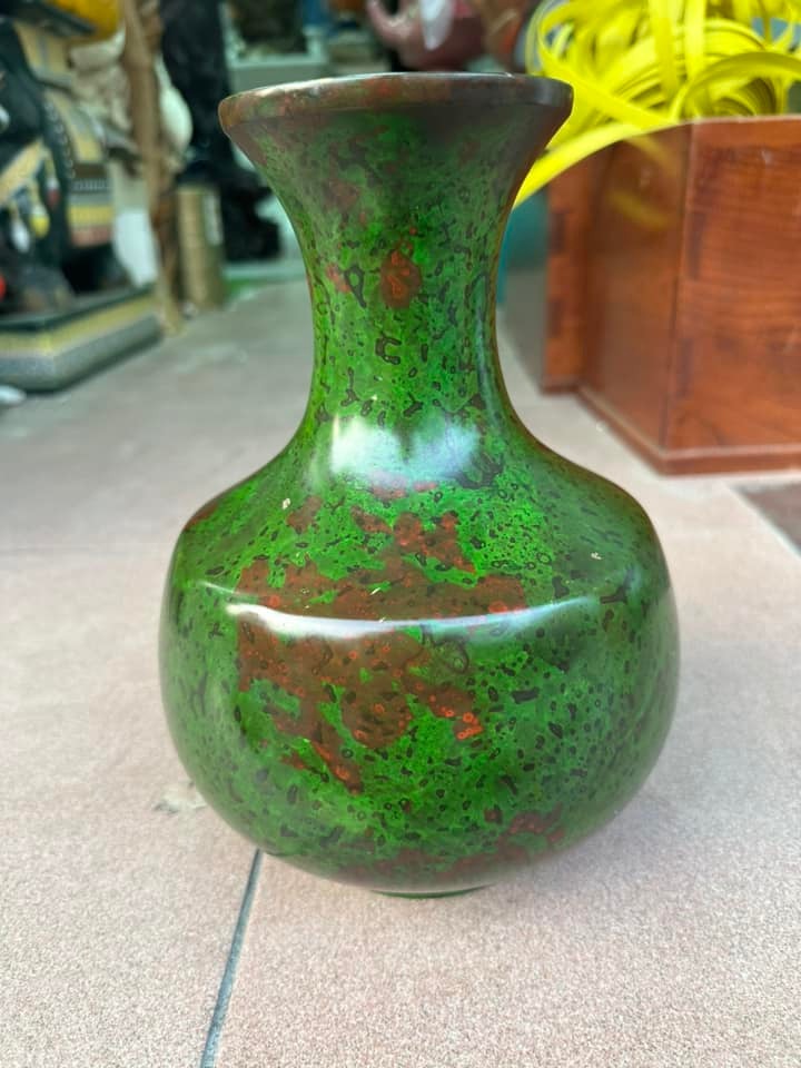 老日本精品合金小花器雕刻花瓶值得收藏7 潑墨藝術瓶有落款, 興趣及遊戲