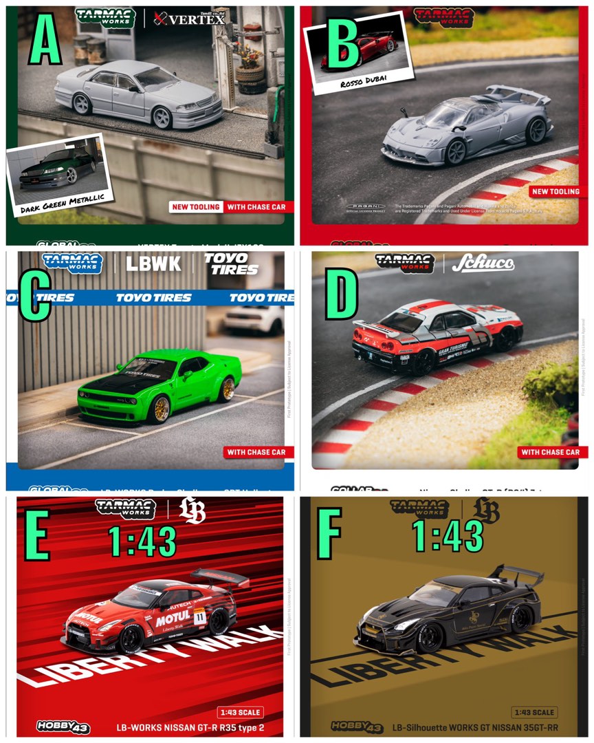 預訂 pre-order**** Tarmac Works Toyota Mark II Pagani Imola LBWK Dodge ...