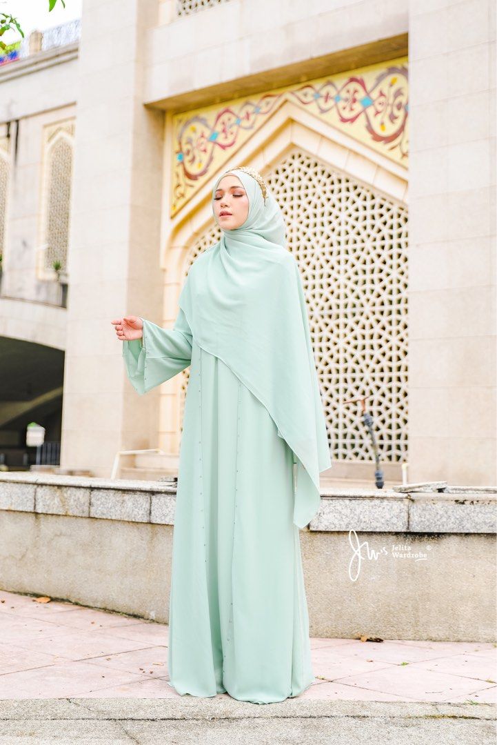 Abaya wilda mint green