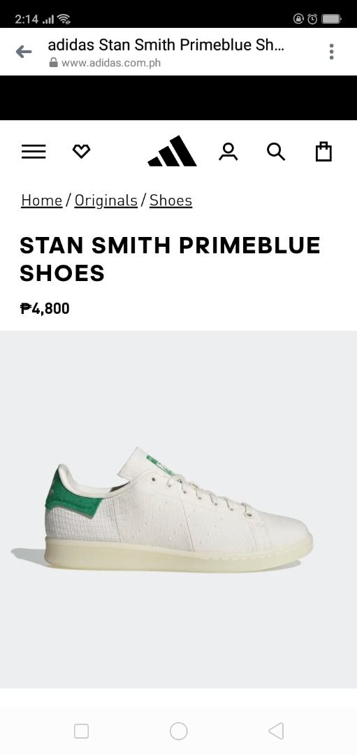 Adidas Stan Smith J Primeblue Canvas, Men'S Fashion, Footwear, Casual Shoes  On Carousell