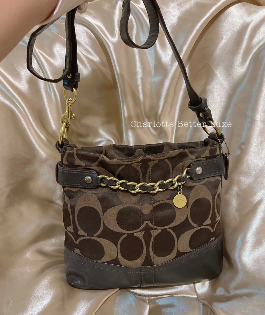 Authentic Coach Sling Crossbody Convertible Bag Signature Canvas