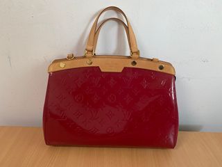 100% Auth Louis Vuitton MM fuchsia vernis patent Brea bag with serial  number