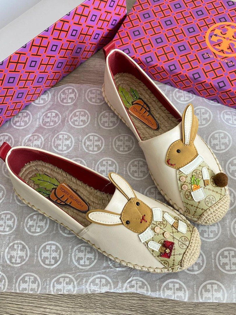 AUTHENTIC TORY BURCH RABBIT SHOES ESPADRILLES leather, Luxury, Sneakers &  Footwear on Carousell