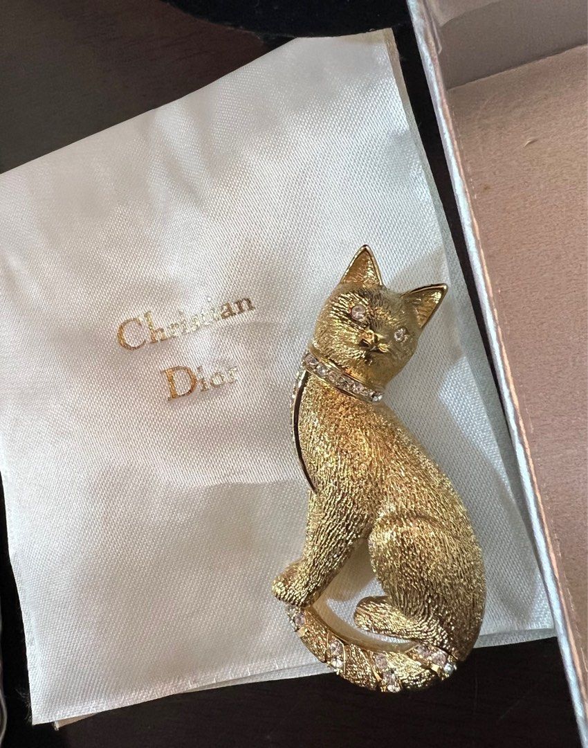 Vintage Christian Dior Cat Brooch