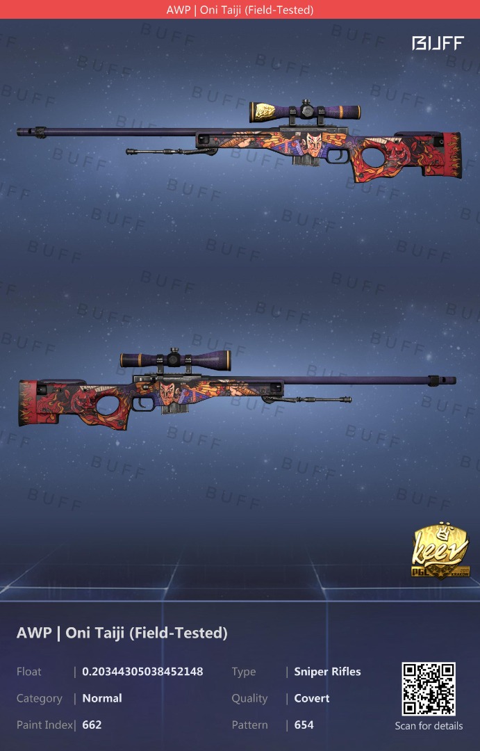 CSGO AWP Oni Taiji FT Ultra Rare sticker, Video Gaming, Gaming