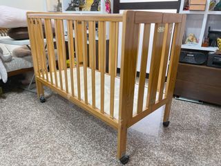 Babyhood Fold N Go Timber Cot Babies Kids Baby Nursery Kids