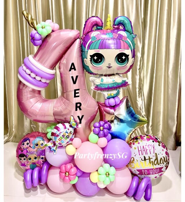 Lol doll balloons card factory best sale