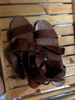 Banana Republic heeled leather strap-on sandals