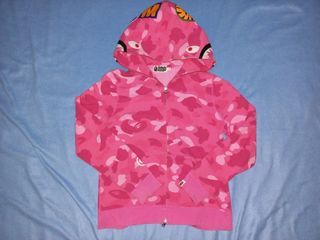 bape shark pink camo fullzip hoodie