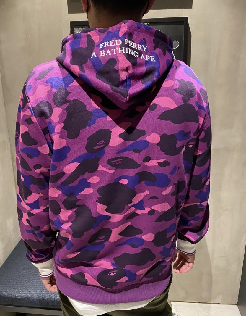 BAPE Color Camo College Pullover Hoodie Purple/Pink Men's - US