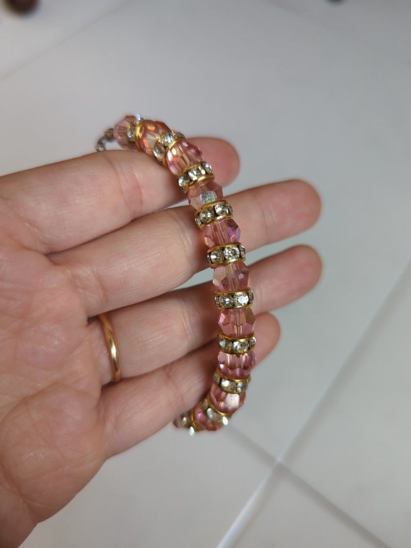 Beautiful pink and gold bracelet, Women's Fashion, Jewelry & Organisers ...