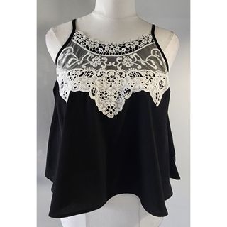 Black Top with Lace Overlay Multiple Sizes