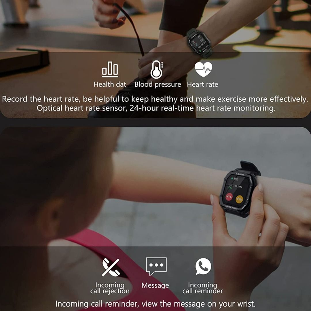 BLACK Utry Smart Watch 3ATM Waterproof Smart watches Outdoor