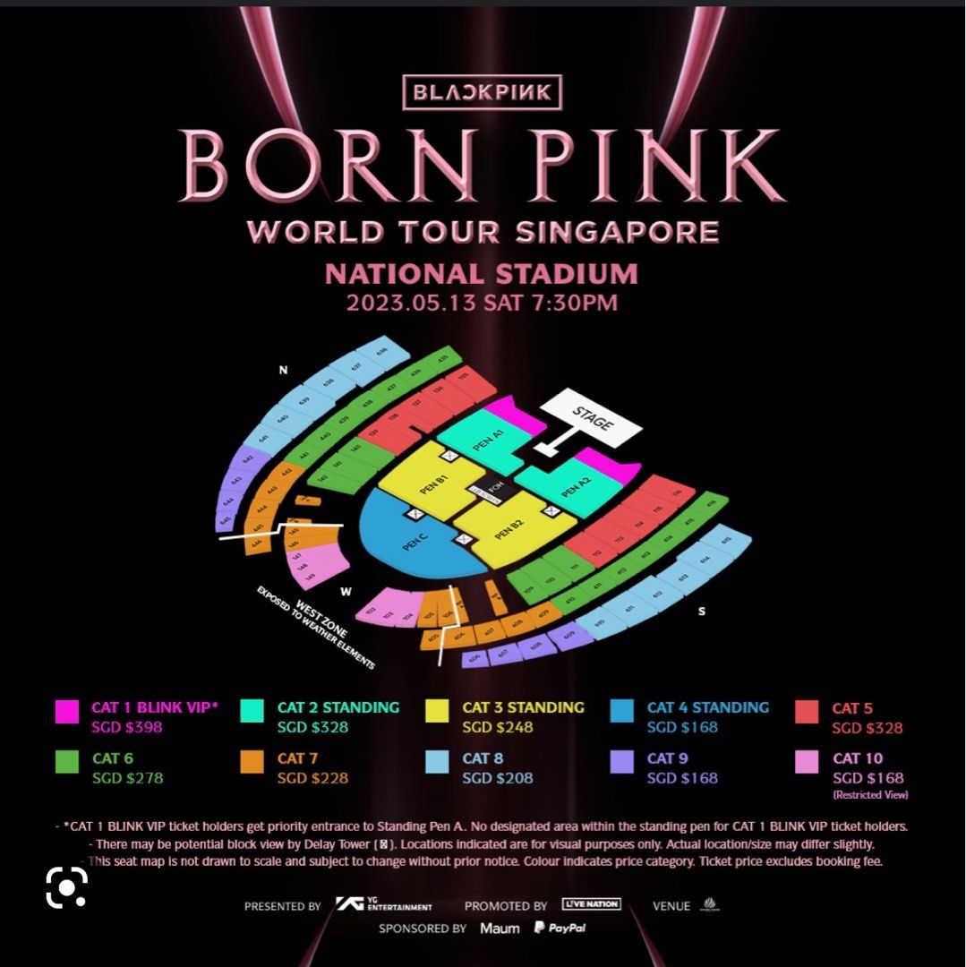BLACKPINK (Born Pink World Tour Singapore), Tickets & Vouchers, Event ...