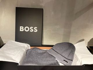 Boss beanie and scarf gift set