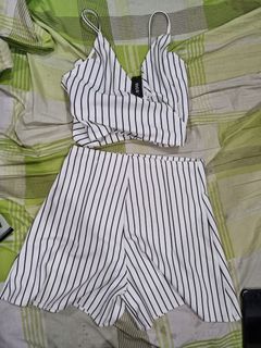 Bsco white black stripes terno coords coordinates