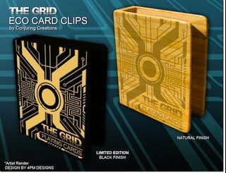 Card Clip - Bicycle Grid Playing Cards, Choice of Black / Natural Yellow / Cyan Blue / Red Orange. USPCC 2013, Kickstarter, first of Mythical GRID Series, 4PM Design, Conjuring Creations, futuristic, Out of Print. Brand new. Price is for ONE Card Clip